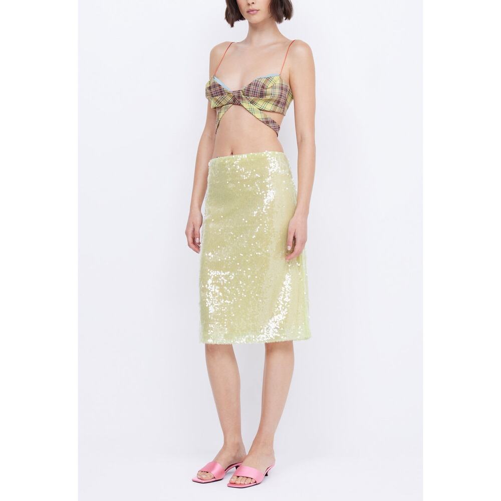 bec + bridge Yellow Sequin Skirt
